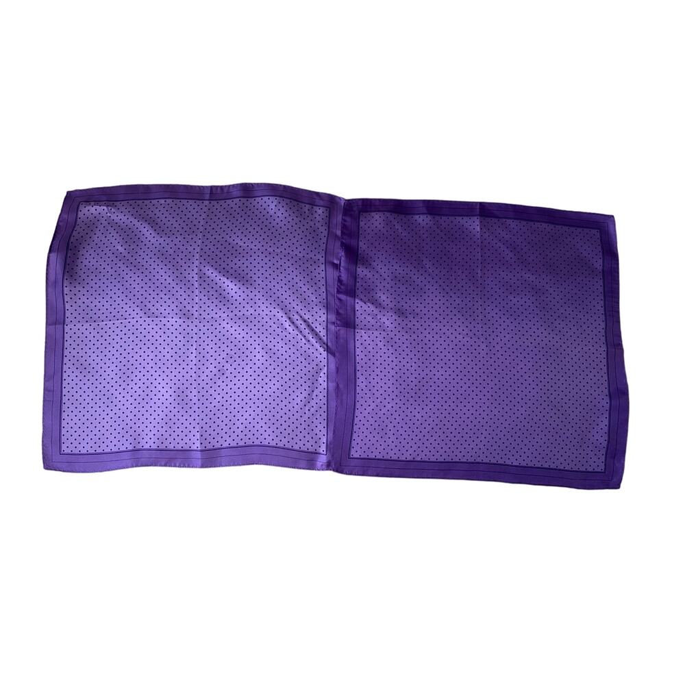 Set of Two Lavender/Purple 100% Silk Handkerchiefs Polka Dot Patterned Design